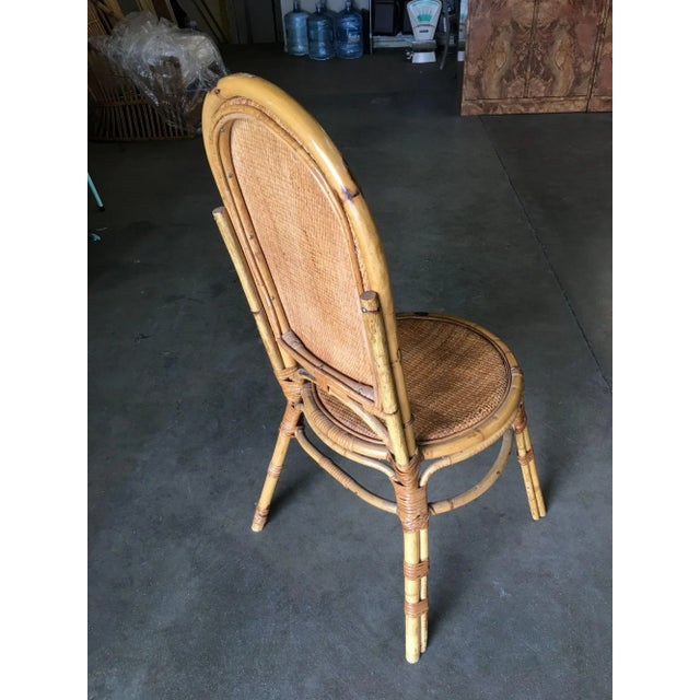 Yellow Restored Vintage Rattan Side Chair W/ Large Wicker Fan Back and Seat For Sale - Image 8 of 12