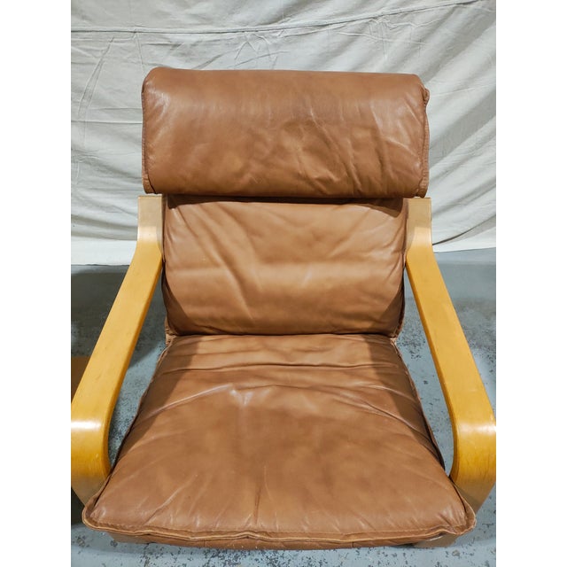 Mid-Century Modern 1960s Pair of Mid-Century Modern Italian Leather Sling Lounge Chairs For Sale - Image 3 of 7