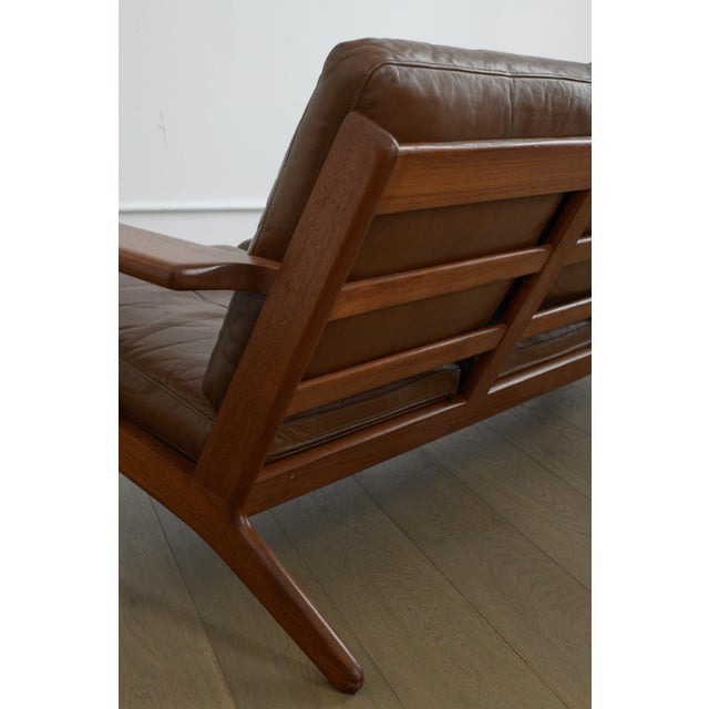 Mid-Century Modern 1950s Hans J. Wegner Ge 290/3 Sofa, Teak & Leather, Mid-Century Modern For Sale - Image 3 of 6