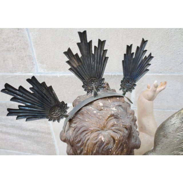 Antique Wooden Putti Sculpture Italy Mid 19th For Sale - Image 10 of 18
