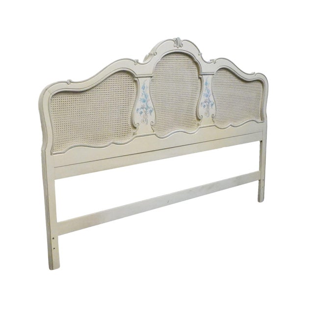 THOMASVILLE FURNITURE Debussy Collection Off White Painted French Provincial King Size Caned Headboard 9455-456 54.25"...
