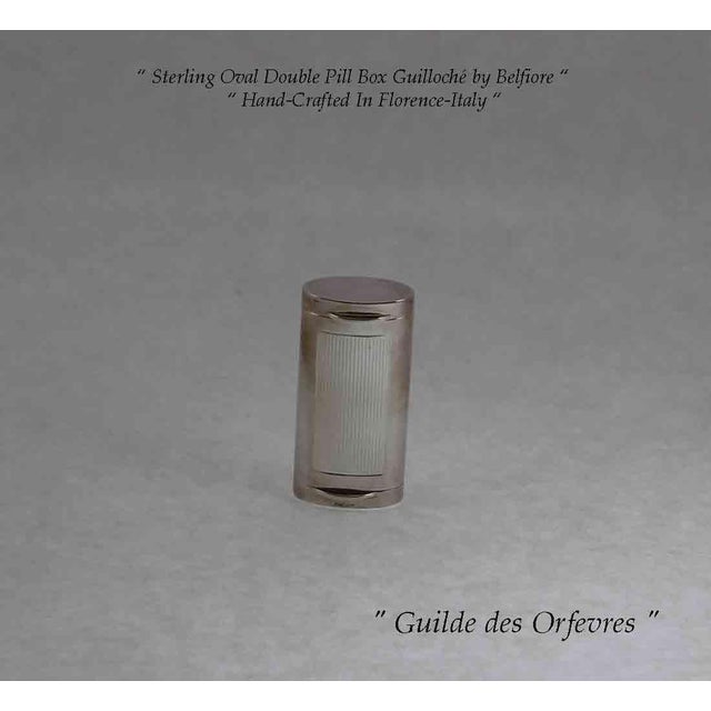 1990s Sterling Silver Double Pill Box, Oval For Sale - Image 9 of 15