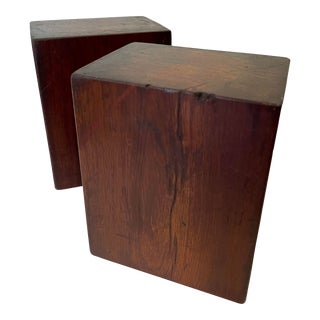 Mid-Century Exotic Hardwood Minimalist Bookends - a Pair For Sale