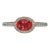 Padparadscha Sapphire Ring With Diamond Halo: Solid 14k Gold, Size 6.75 For Sale