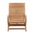 Teak wood lounge chair with slatted teak wood sloped back chair with carved wood arm and legs. Very comfortable seating...
