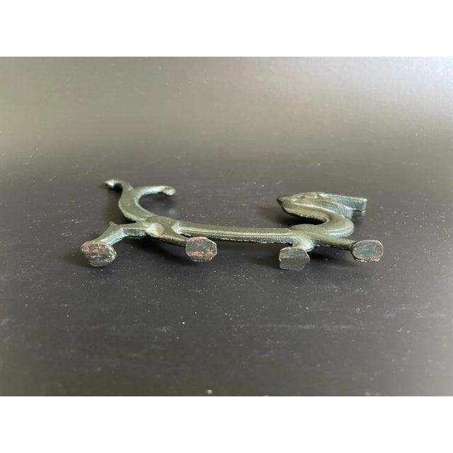 Early 20th Century Antique Chinese Iron Brush Rest in the Form of a Standing Dragon For Sale - Image 5 of 7