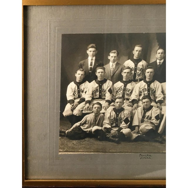 2010s Original Early 1900s Woburn Massachusetts High School Baseball Team Photograph in Nice Oak Frame For Sale - Image 5 of 13