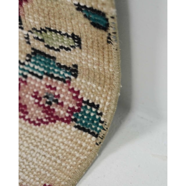 Textile 1970s Vintage Turkish Oushak Handmade Wool Cotton Brown Floral Area Rug For Sale - Image 7 of 11
