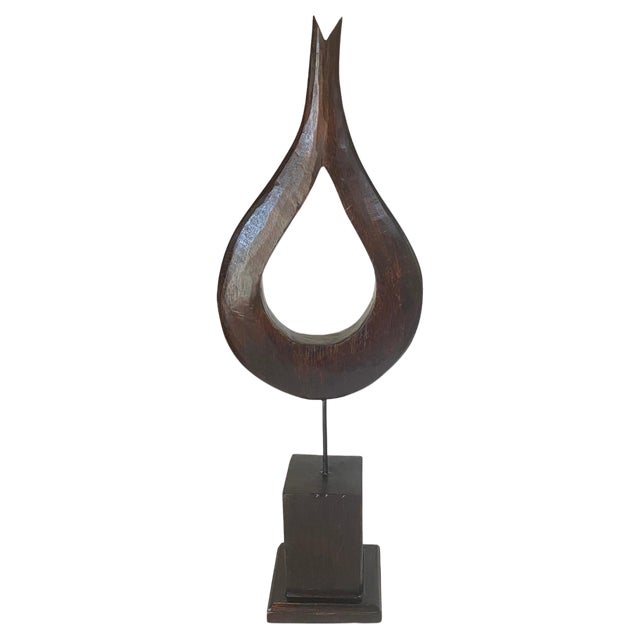 Large Modern Abstract Wood Sculpture For Sale