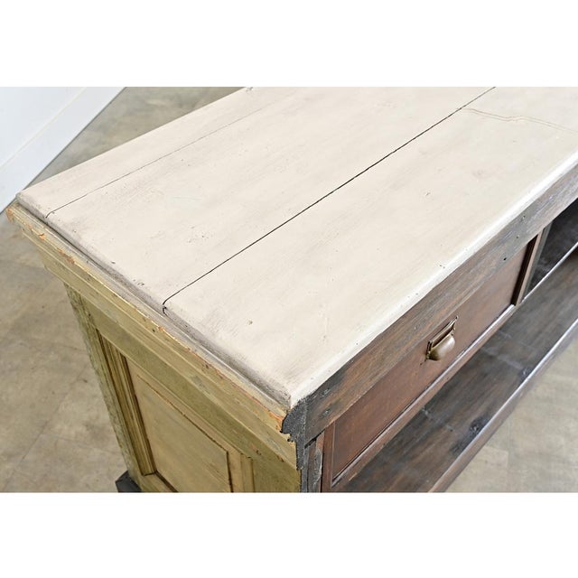 Brown French 19th Century Painted Shop Counter For Sale - Image 8 of 10