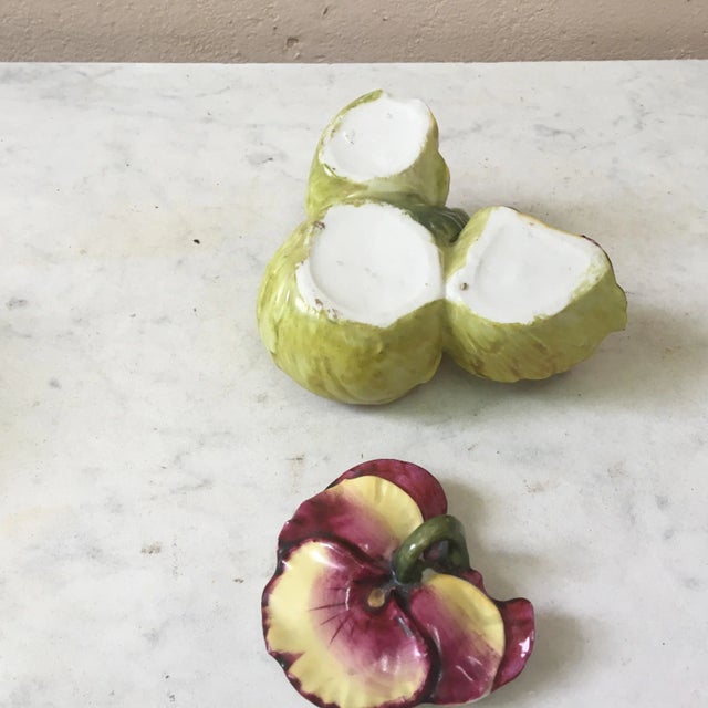 1900 - 1909 1900s French Porcelain Pansy Salt Cellar For Sale - Image 5 of 6