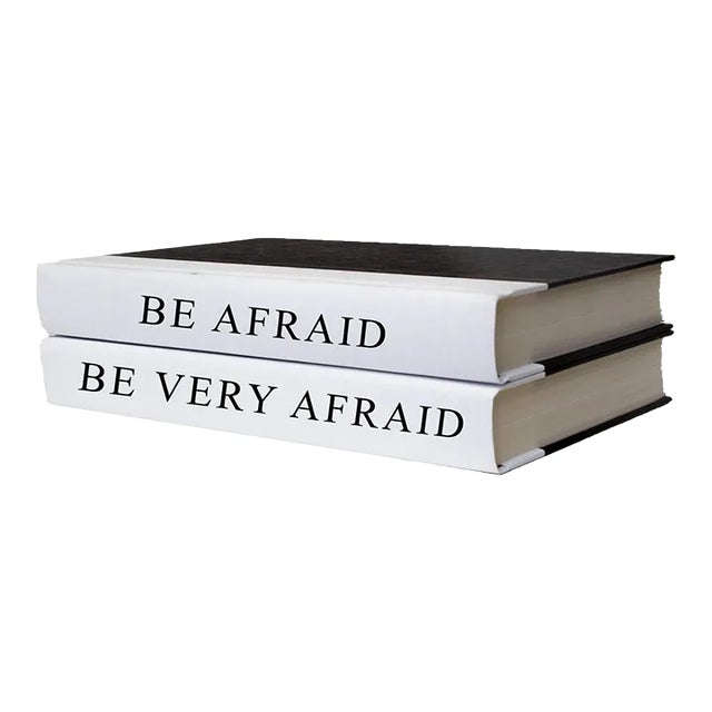 Decorative Books - Quote Book Stack - "Be Afraid" For Sale