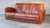 Vintage Art Deco distressed cognac leather three-seater sofa, circa 1970s. Lovely distressed cognac amber leather, showing...
