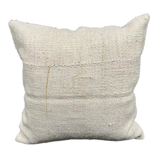Turkish Hemp Pillow Cushion Natural Beige Pillow Cushion Cover 24"x24" For Sale