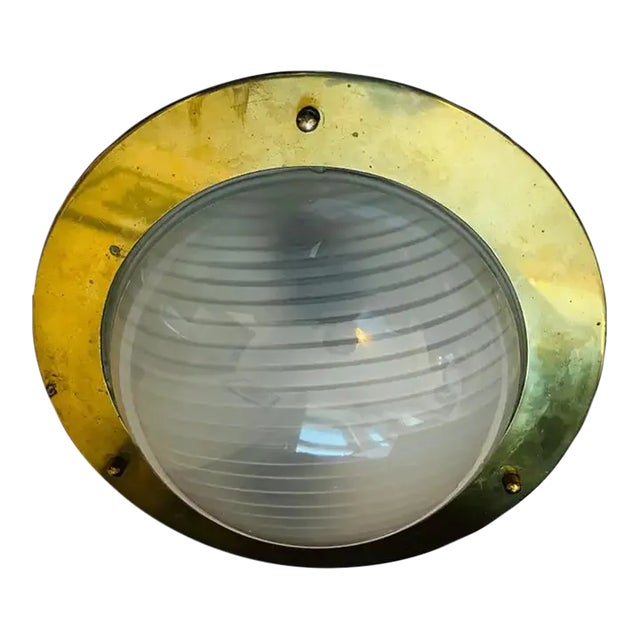 Nautical Italian Mid-Century 1960s Flush Ceiling Lamp For Sale