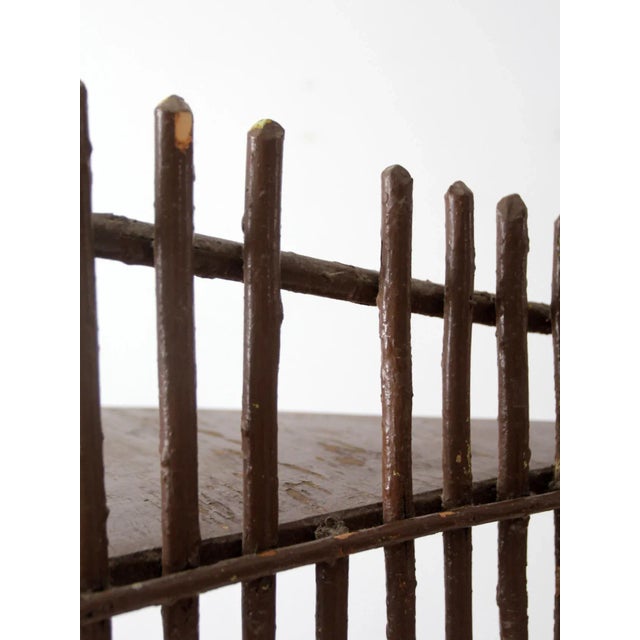 Wood Antique Rustic Twig Corner Shelf For Sale - Image 7 of 10