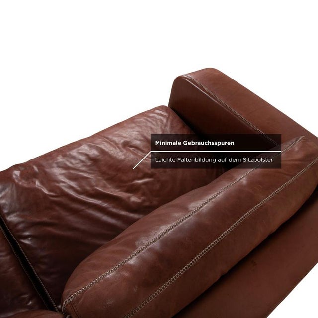 Animal Skin Three-Seater Leather Brown Couch from Machalke Valentino For Sale - Image 7 of 18