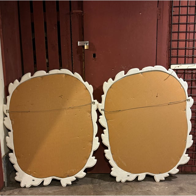 Pair of Vintage Monumental Laurel Wreath Plaster Mirrors For Sale - Image 10 of 10