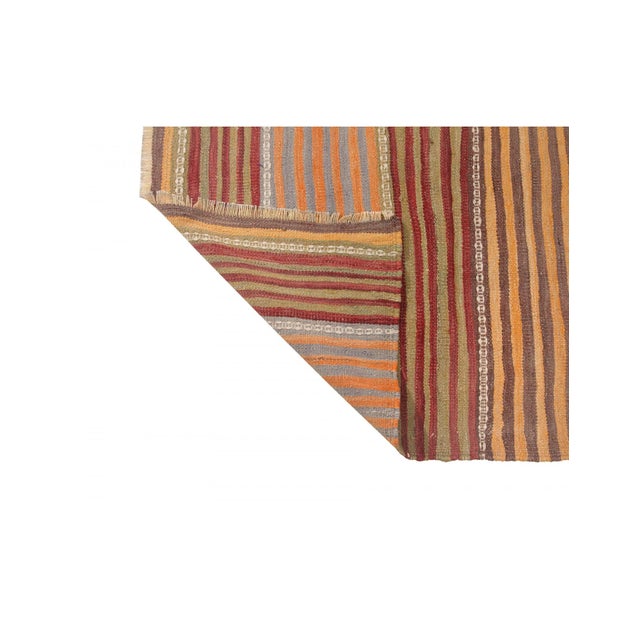 1960s Striped Vintage Wool Kilim Rug - 5`0" X 7`7" For Sale - Image 5 of 6