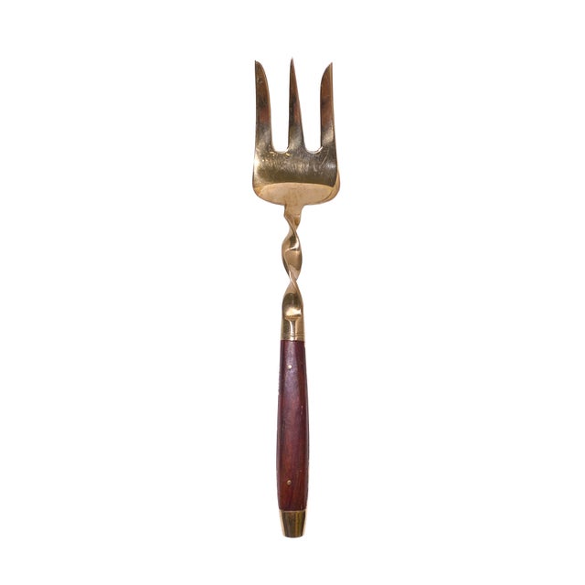 Brass Vintage Rosewood and Brass Flatware - 43 Piece For Sale - Image 8 of 9
