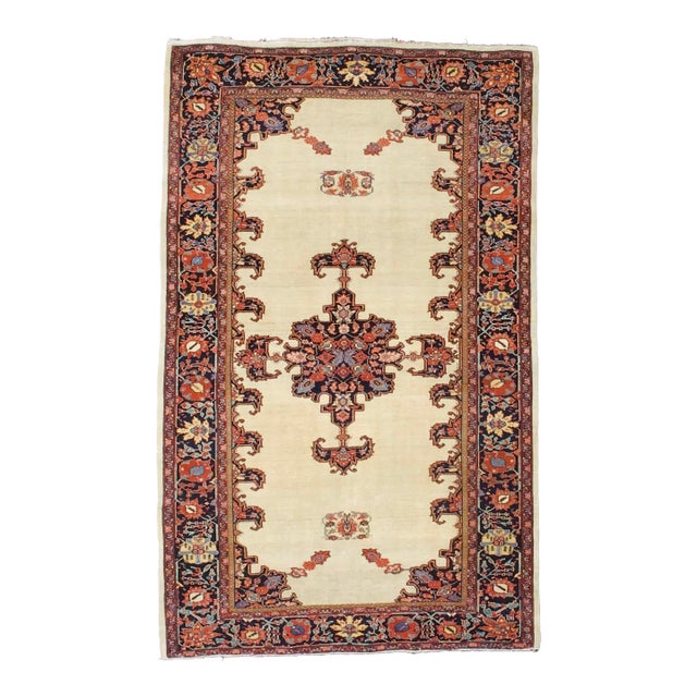 Extremely Fine Antique Persian Farahan Sarouk Rug 4’3” X 6’9” For Sale