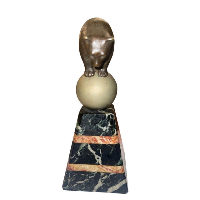 French Art Deco Bronze Bear Sculpture on Marble Base, 1920's. For Sale In Los Angeles - Image 6 of 8