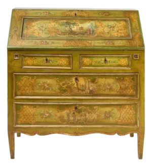 Antique Italian Fall Front Painted Secretary Desk