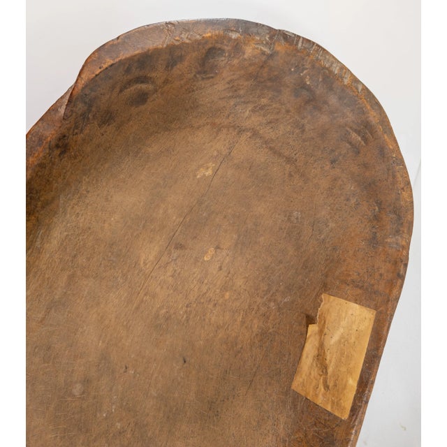 Brown 19th Century or Earlier Rustic Carved Primitive Farmhouse Trencher Dough Bowl For Sale - Image 8 of 12