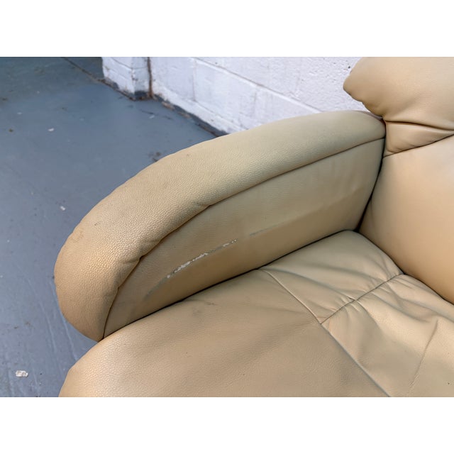 Mid 20th Century Leather Reclining Lounge Chair & Ottoman For Sale - Image 10 of 12