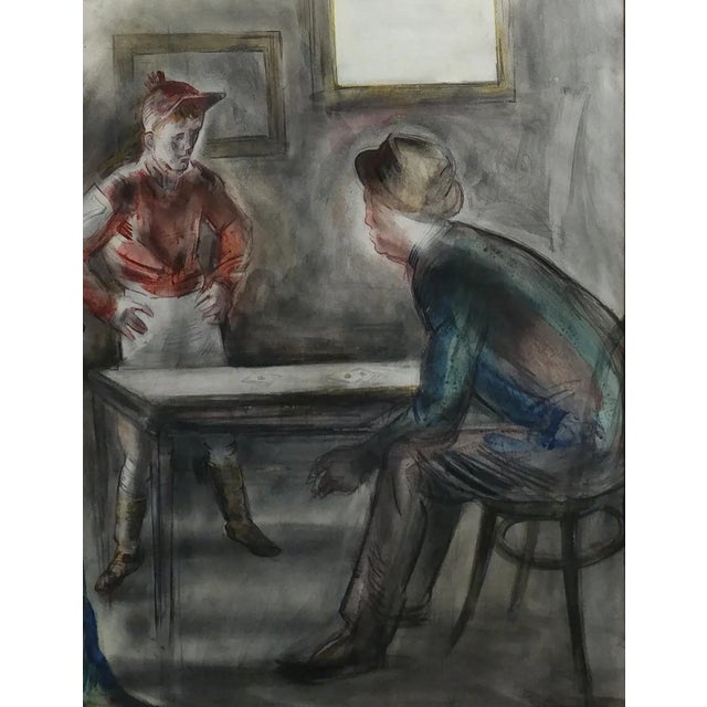 Carl Hugo Beetz "Before the Race" Original Painting, Regionalist, 1939 For Sale - Image 4 of 10