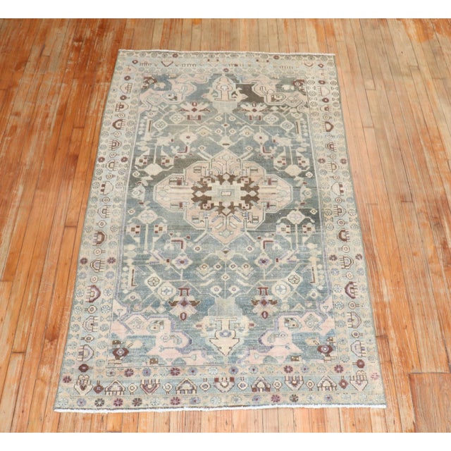 Vintage Green Persian Malayer Rug For Sale - Image 4 of 7