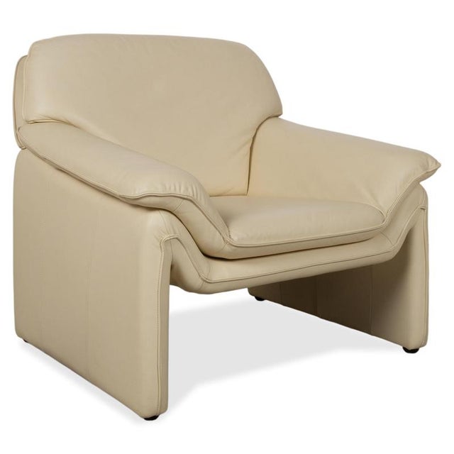 Lauser Atlanta Set Leather Three-Seater Armchair Beige Cream Sofa Couch, Set of 2 For Sale - Image 5 of 18