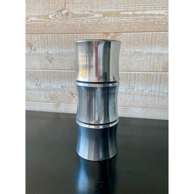 1970s Mid-Century Modern Italian Sculptural Aluminium Vase, 1960s For Sale - Image 5 of 5