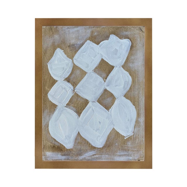 2020s Minimalist White Abstract Painting Set of 4 – Framed Neutral Acrylic by Tatiana Duperault For Sale - Image 5 of 8