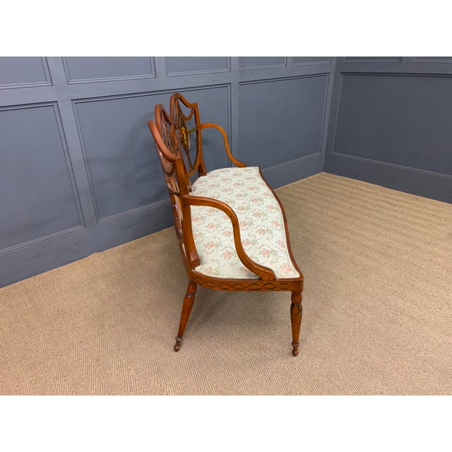 Painted Satinwood Settee, 1900 For Sale - Image 9 of 16