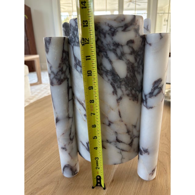 Custom Made Post-Modern Style Calacatta Viola Chunky Marble Vessel Vase For Sale - Image 9 of 12
