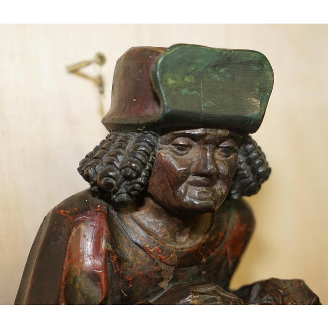 Antique Black Forest Hand-Carved and Painted Whip Hook, 1880 For Sale - Image 3 of 15