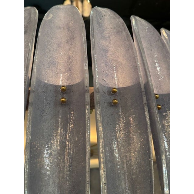 Modern Murano Glass Chandelier in Soft Lavender For Sale - Image 4 of 7