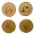 Set of 4 Vintage Honiton Pottery England Round Ceramic Dogs Coasters For Sale