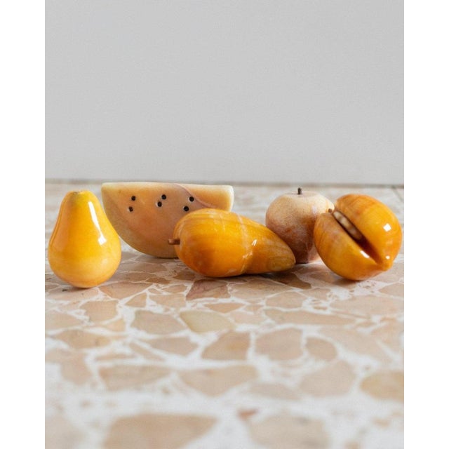 Vintage Yellow Alabaster Fruits, Italy, 1970s, Set of 5 For Sale - Image 11 of 11