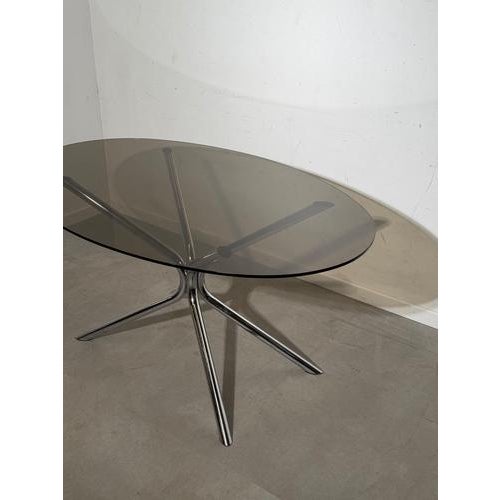 Vintage Chrome and Glass Dining Table For Sale - Image 5 of 7