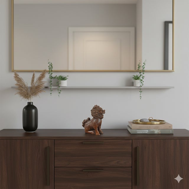 Wood Vintage Chinese Boxwood Carved Kirin Fengshui Figure For Sale - Image 7 of 10