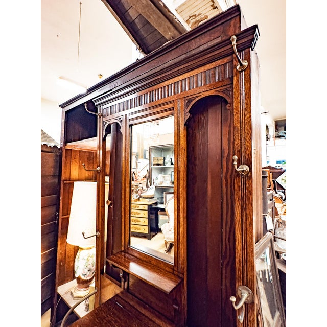 Early 20th Century Edwardian Walnut Hall Tree For Sale - Image 11 of 17