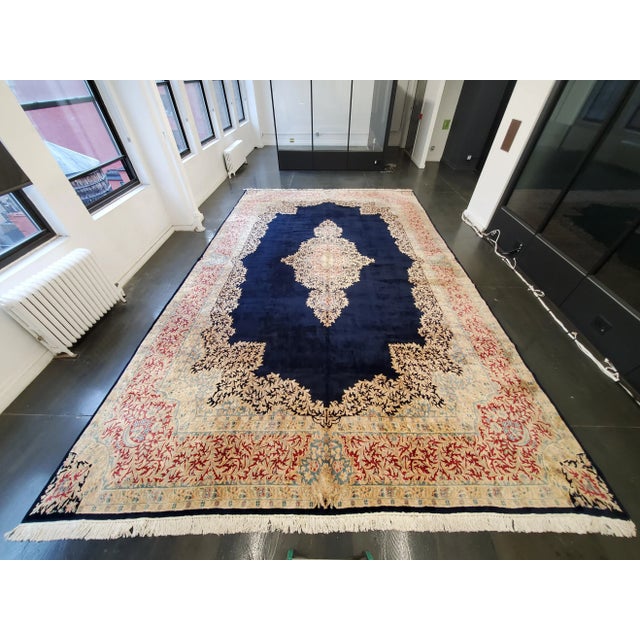 Mid 20th Century Vintage Persian Kerman Rug - 15′ × 24′ For Sale - Image 13 of 13