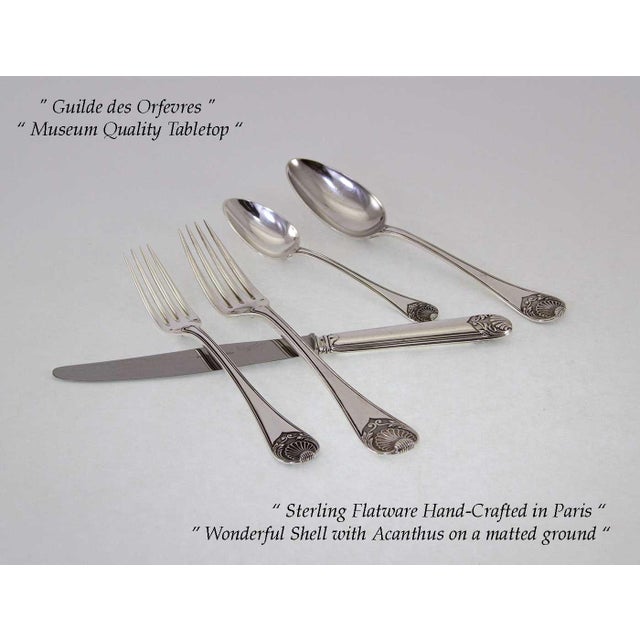 Classical Roman 1990s Elysée Sterling Silver Hand-Crafted 5-Piece Flatware Place-Setting For Sale - Image 3 of 12
