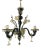Venetian Black and Gold Murano Style Glass Chandelier with Flowers and Leaves from Simoeng For Sale