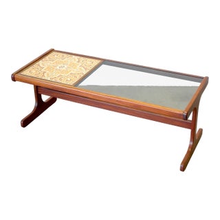 G-Plan Ceramic & Smoked Glass Top Teak Coffee Table For Sale