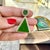Early 21st Century 18k Yellow Gold 10.05ct Green Burmese Jadeite Jade Diamond Double Drop Pendant For Sale - Image 5 of 8