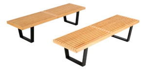 Pair of George Nelson Slat Wood Benches for Herman Miller. u.s.A.