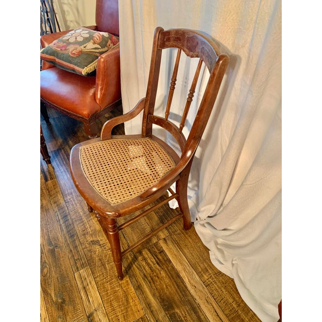 Traditional Early 20th Century French Walnut and Cane Seat Chair For Sale - Image 3 of 12